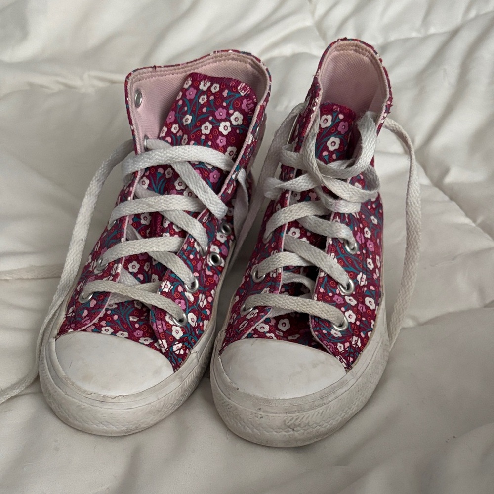Converse Kids Floral High-Top Sneakers - Pink and Blue